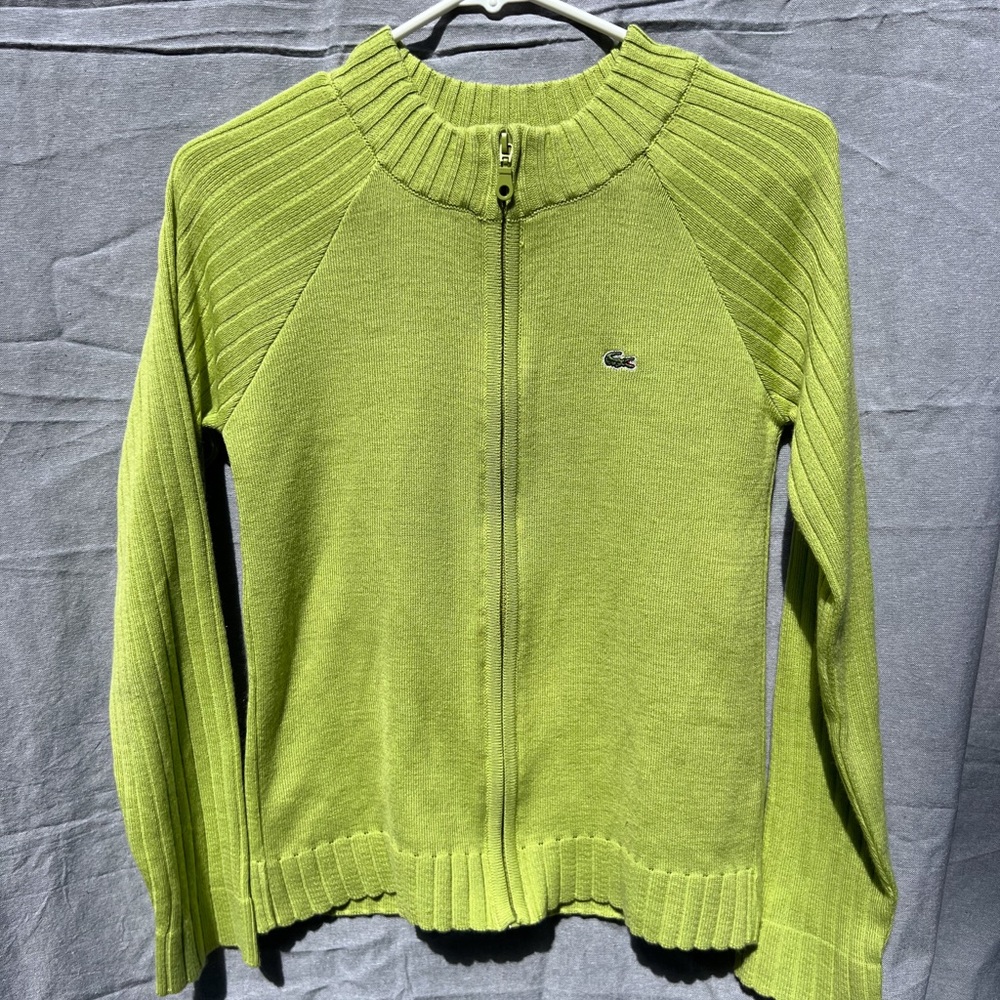 Vintage Lacoste green zip up sweater size 42